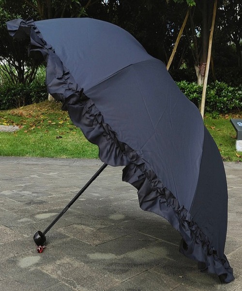 バーバリー BURBERRY フリル 折り畳み傘 日傘 ブラック　綺麗 バーバリー BURBERRY フリル 折り畳み傘 日傘 ブラック 綺麗