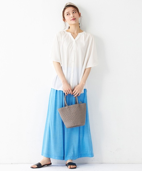 Viola e ブラウス シャツ ゆるっときれいなスキッパーフレアー袖