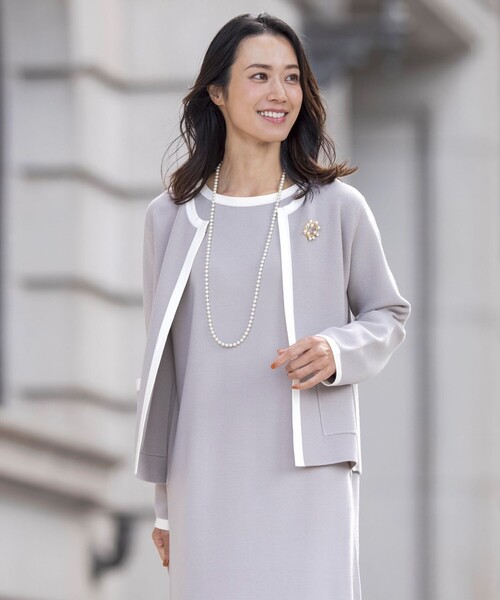 カーディガン 「WEB限定カラーあり・洗える」TRIM RAYON STRETCH カーディガン レディース