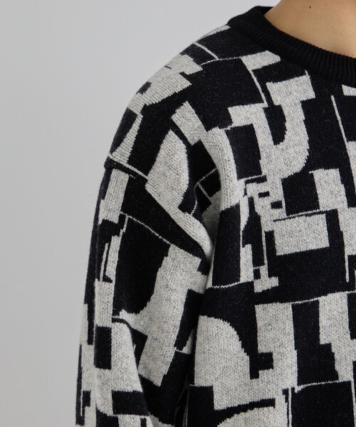 UNITED TOKYO ニット GEOMETRIC クルーネックニット メンズ UNITED TOKYO セーター ニット GEOMETRIC クルーネックニット