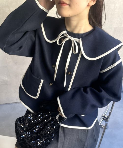 LACーVERT コート アウター 「2WAY」つけ襟 パイピングフェルト