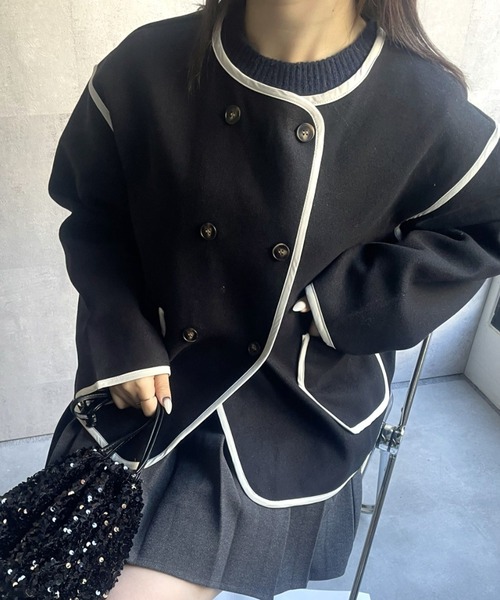 LACーVERT コート アウター 「2WAY」つけ襟 パイピングフェルト