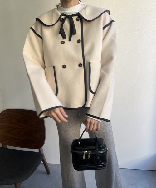 LACーVERT コート アウター 「2WAY」つけ襟 パイピングフェルト
