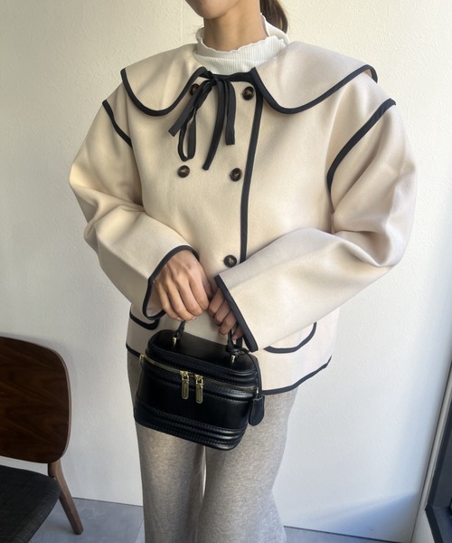 LACーVERT コート アウター 「2WAY」つけ襟 パイピングフェルト