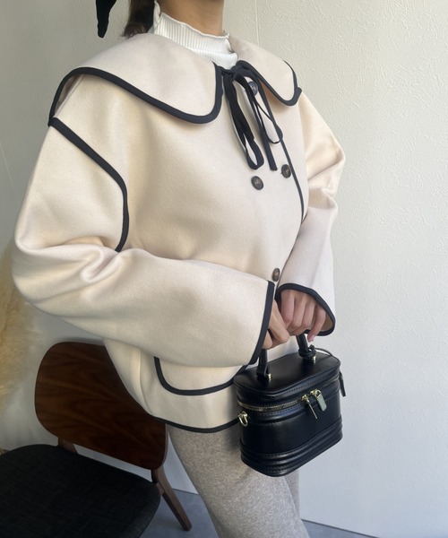 LACーVERT コート アウター 「2WAY」つけ襟 パイピングフェルト