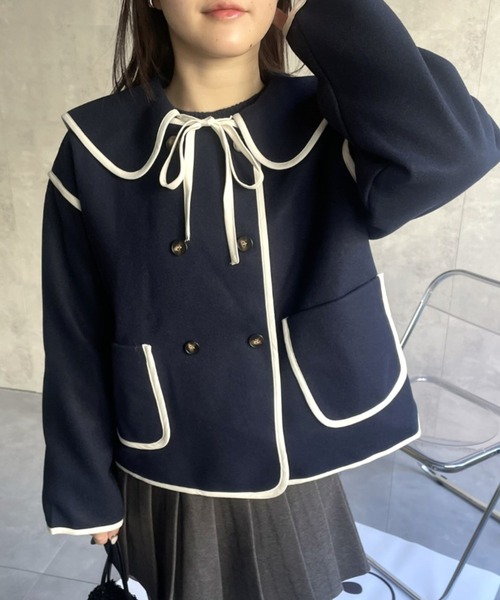 LACーVERT コート アウター 「2WAY」つけ襟 パイピングフェルト