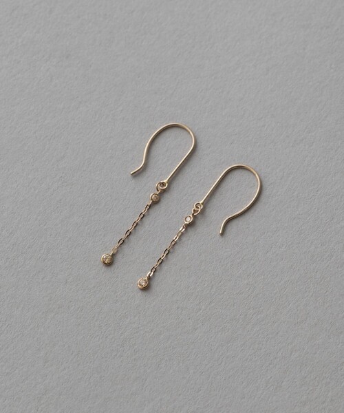 ete bijoux（エテ ビジュー） ピアス 「トーン」 K18RBG ブラウン