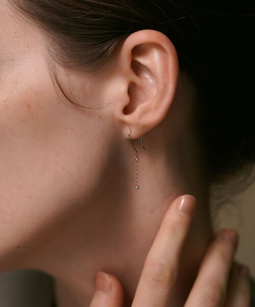 ete bijoux（エテ ビジュー） ピアス 「トーン」 K18RBG ブラウン