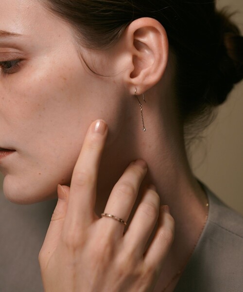 ete bijoux（エテ ビジュー） ピアス 「トーン」 K18RBG ブラウン