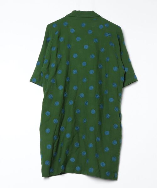 mina perhonen」 ドット柄7分袖ワンピース 36 グリーン レディース  