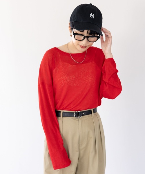 LEPSIM（レプシィム） tシャツ シアーメランジロンT 104246 レディース