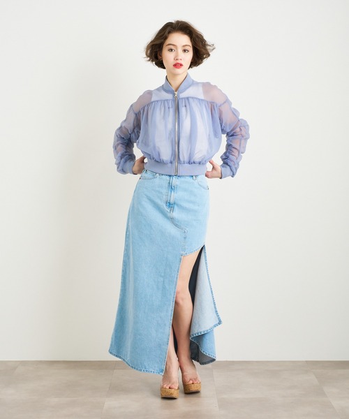 ブルゾン アウター ANNA SUI NYC チュールギャザーショートブルゾン