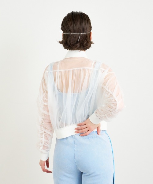 ブルゾン アウター ANNA SUI NYC チュールギャザーショートブルゾン