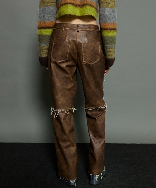 SALE】Vegan Leather Cut Off Pants
