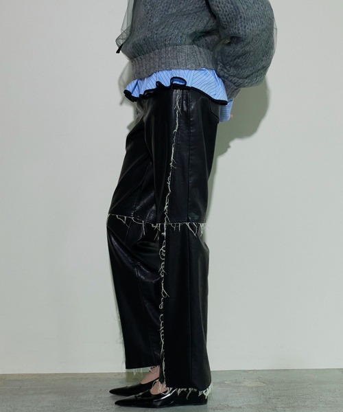 MAISON SPECIAL パンツ Vegan Leather Cut Off Pants/ヴィーガン
