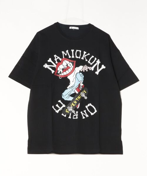 RE730 tシャツ スケボーに乗ったなみおくん 半袖ビッグシルエットT
