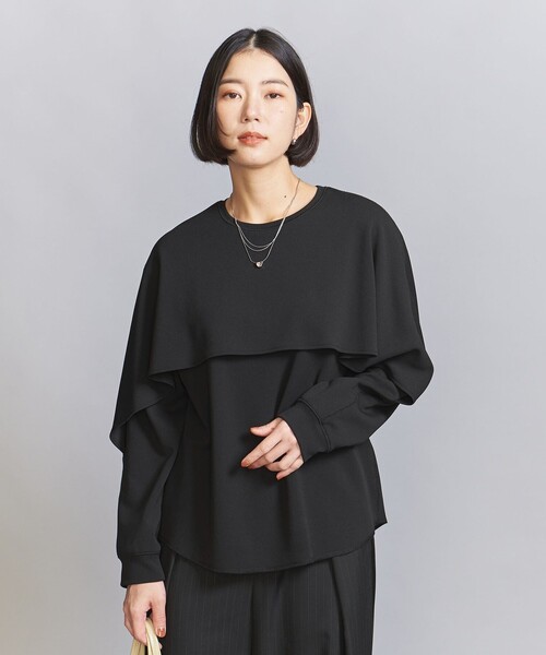 tシャツ 「WEB限定 Wardrobe DAILY MINIMAL」ケープフリル レイヤーカットソー レディース BEAUTY＆YOUTH UNITED ARROWS tシャツ 「WEB限定 Wardrobe DAILY