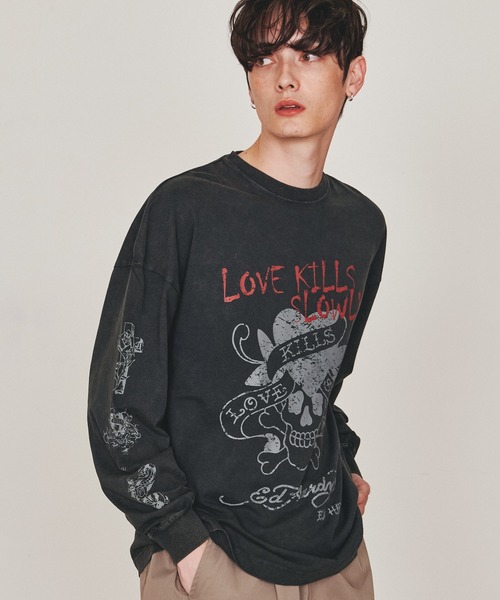 Ed Hardy（エド・ハーディー） tシャツ ED HARD ピグメント加工