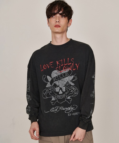 値下げしました！Ed Hardy CVTVLIST ロングtシャツ 楽天市場】Ed Hardy エドハーディー ロンT Love Kills Slowly