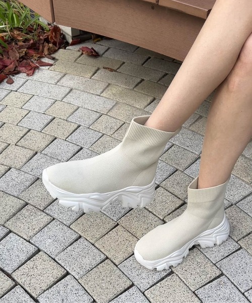 ソックスブーツ ニット スニーカー ブーツ レディース ストレッチ