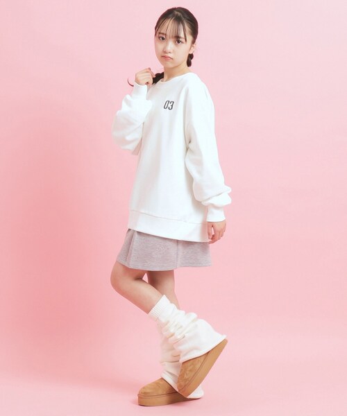 PINK-latte tシャツ 秋冬マストアイテム クマ裏毛スウェット
