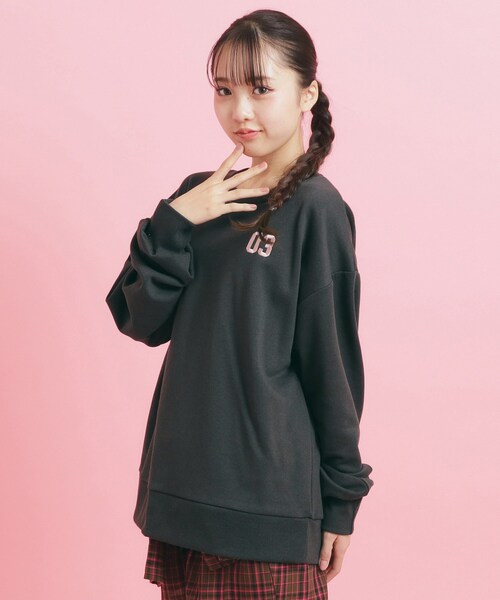ゆんママ★今季新作ピンクラテ★くまプリント裏起毛スウェット 140他 PINK-latte トレーナー 「人気シリーズ」クマ 裏起毛スウェット