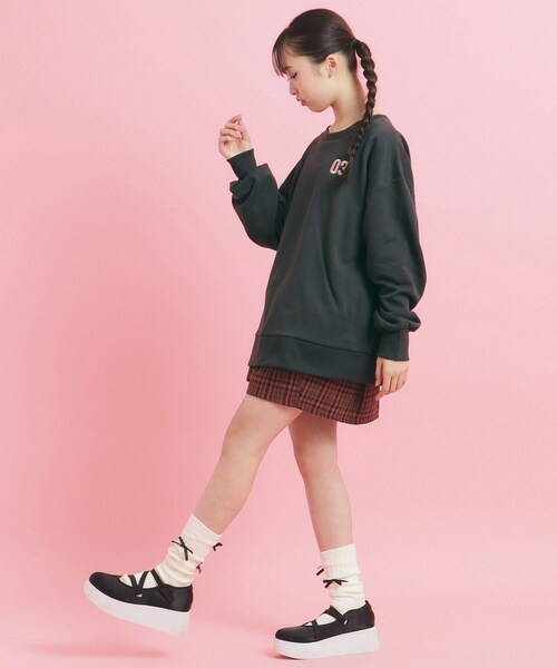 PINK-latte tシャツ 秋冬マストアイテム クマ裏毛スウェット