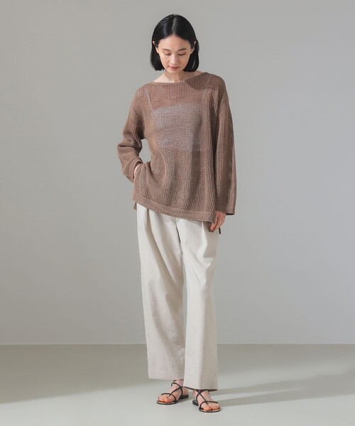美品　コットンスリーブニット Demi-Luxe BEAMS ニット セーター ギマコットン ロングスリーブ