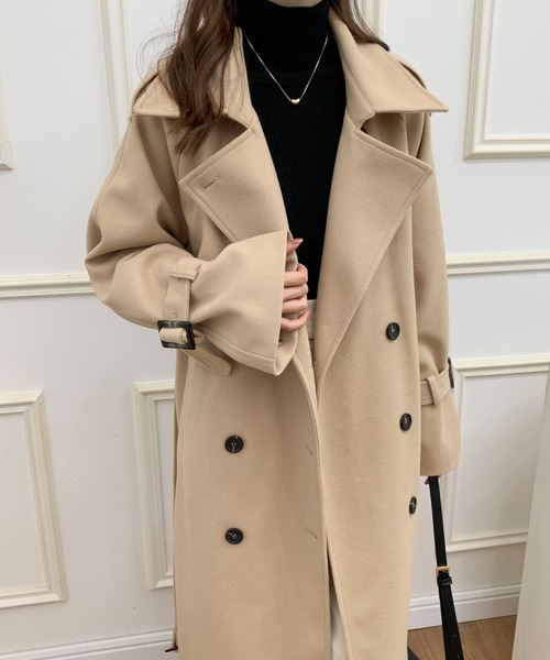 「ABITOKYO」 チェスターコート FREE ブルー レディース_画像3