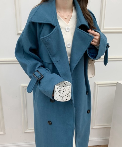 「ABITOKYO」 チェスターコート FREE ブルー レディース_画像9