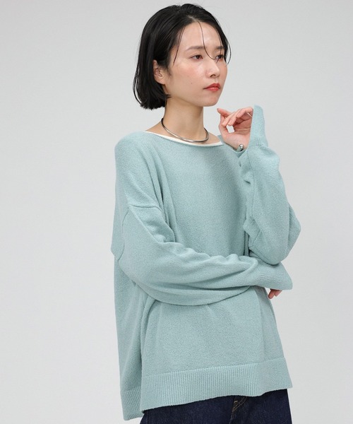 BABYLONE ニット セーター ブークレボートネックプルオーバー