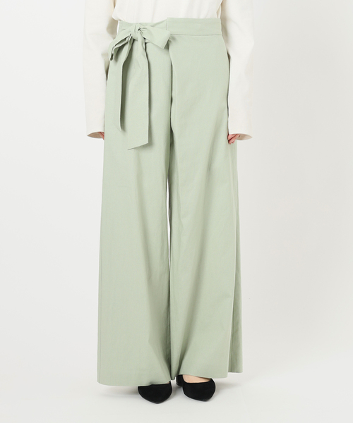 SLOBE IENA パンツ リネン混リボンパンツ レディース : ZOZOTOWN