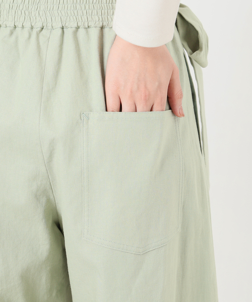 SLOBE IENA パンツ リネン混リボンパンツ レディース : ZOZOTOWN