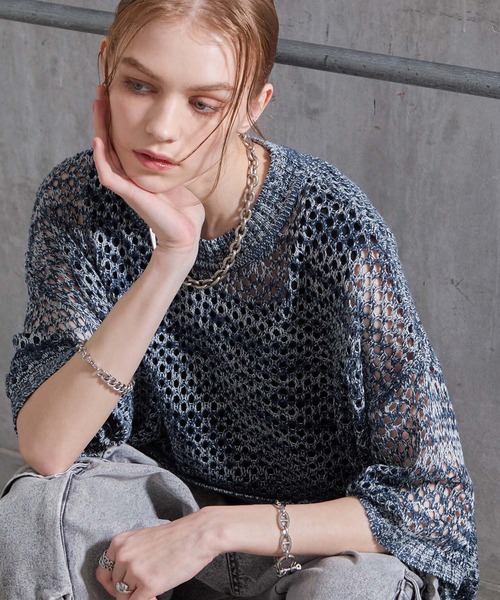 SERACE tシャツ 「SERACE」Loose silhouette sheer mesh short sleeve