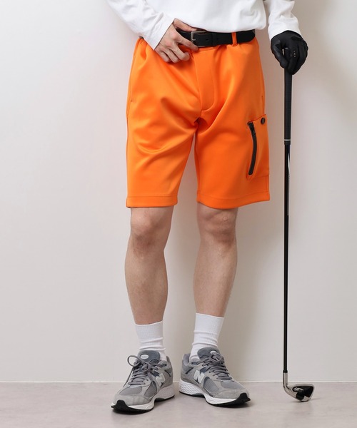 STELLA77GOLF パンツ 蛍光カラーゴルフショートパンツ メンズ