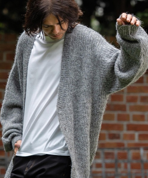 「CAMBIO」 ニットカーディガン M グレー メンズ_画像3