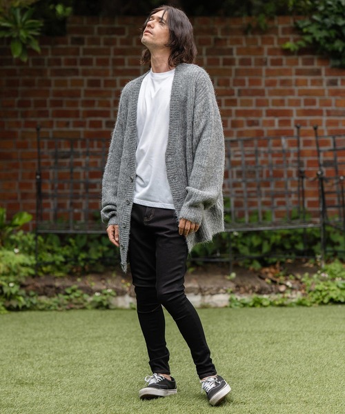 「CAMBIO」 ニットカーディガン M グレー メンズ_画像8