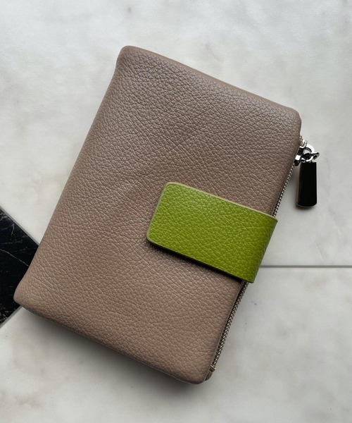 たたたさん専用レザー製二つ折り財布 ベージュ ベルトタイプ 二つ折り財布【ブラウン】（在庫あり） | セミオーダー