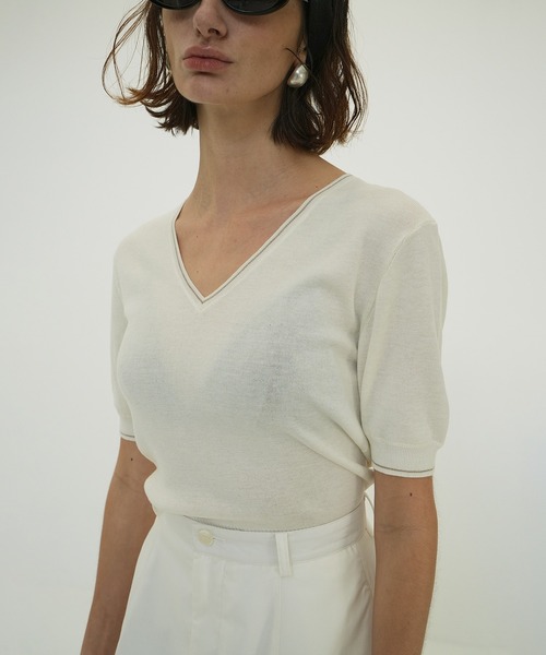 CLANE（クラネ） ニット セーター LINE V NECK KNIT TOPS レディース