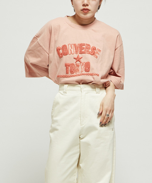 tシャツ 3D EMBROIDERY CONVERSE TOKYO LOGO S/S TEE レディース メンズ CONVERSE TOKYO tシャツ 3D EMBROIDERY LOGO S/S TEE レディース