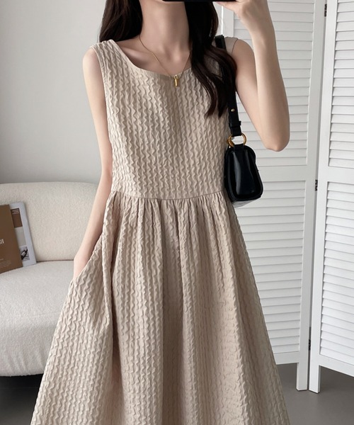 ABITOKYO（アビトーキョー） ワンピース ふくれジャガードノースーリブ
