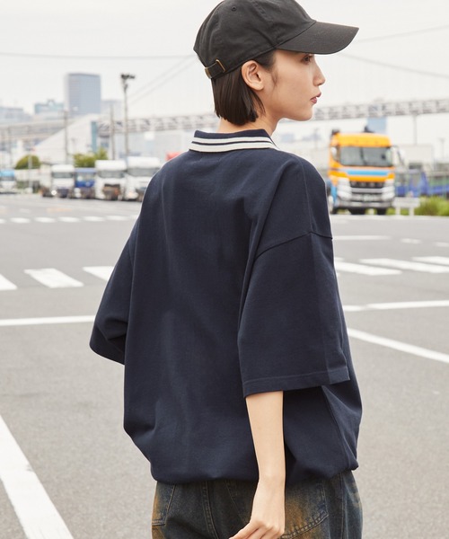 未使用タグ付 ランバン スポーツ ポロシャツ 長袖 ベロア ロゴ刺繍 黒 40 LANVIN SPORT(ランバン スポール)｜中古ゴルフウェア通販サイト