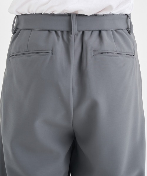 ATTACHMENT ベルト付きパンツ ライトグレー ATTACHMENT（アタッチメント） スラックス 「ATTACHMENT