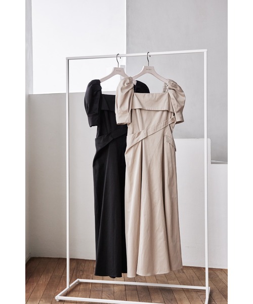 ワンピース herlipto Troncais Puff Sleeve Dress Troncais Puff Sleeve Dress