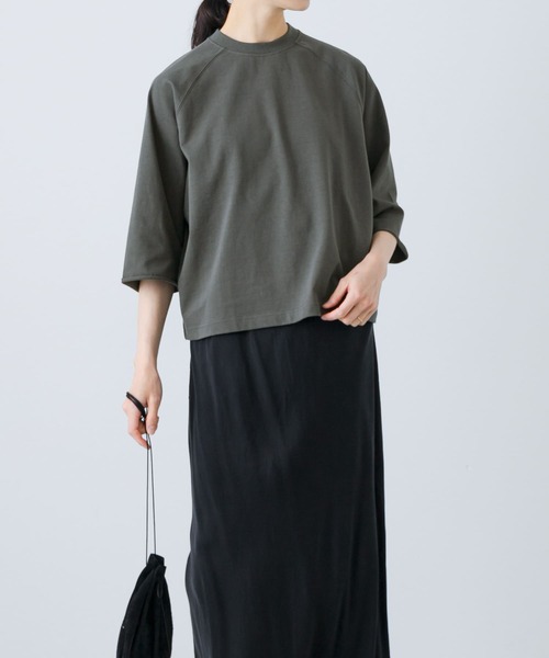 tシャツ 5分袖ラグランカットソー レディース