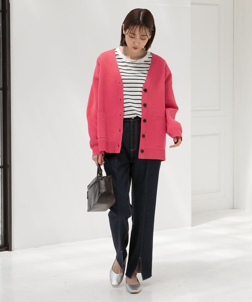 「GLOBAL WORK」 ニットカーディガン LARGE ピンク系その他6 レディース