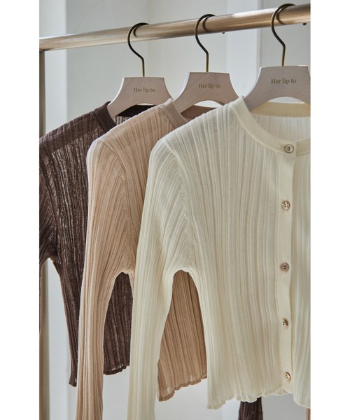 Her lip to カーディガン Frill Knit Cardigan