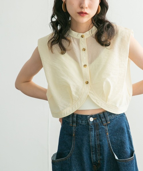 「KBF」 ノースリーブブラウス ONE アイボリー レディース
