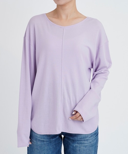 tシャツ ラウンドヘムロングスリーブ レディース
