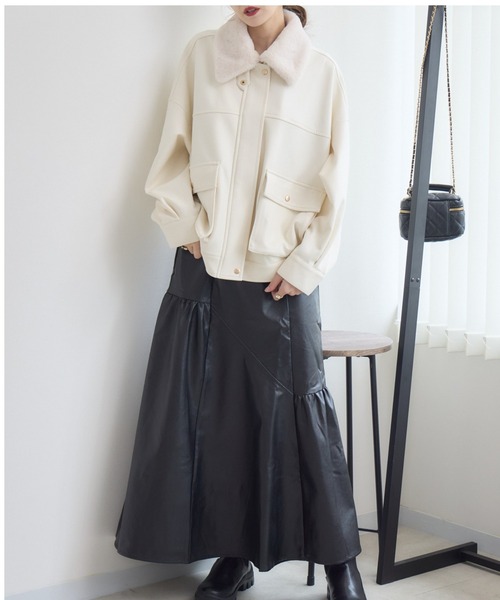 ねこ　TSUHARU タグ付き　リバーレース切替ギャザースカート TSUHARU by Samansa Mos2（ツハルバイサマンサモスモス）の「リバー